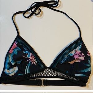 3/$30* Medium Bikini Tropical Floral Triangle Swim Top Mesh Teal/Aqua Heat green